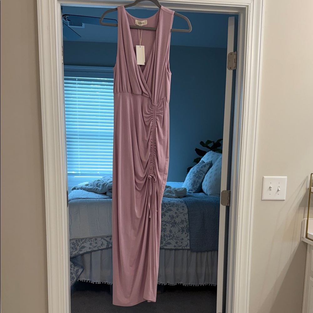 l*space Mauve Pink Ruched Maxi Dress
